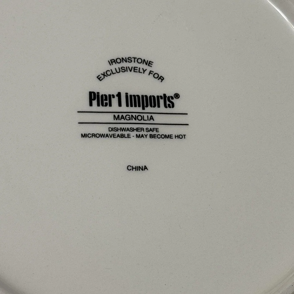Pier 1 Magnolia Floral Pattern Ironstone 8.75